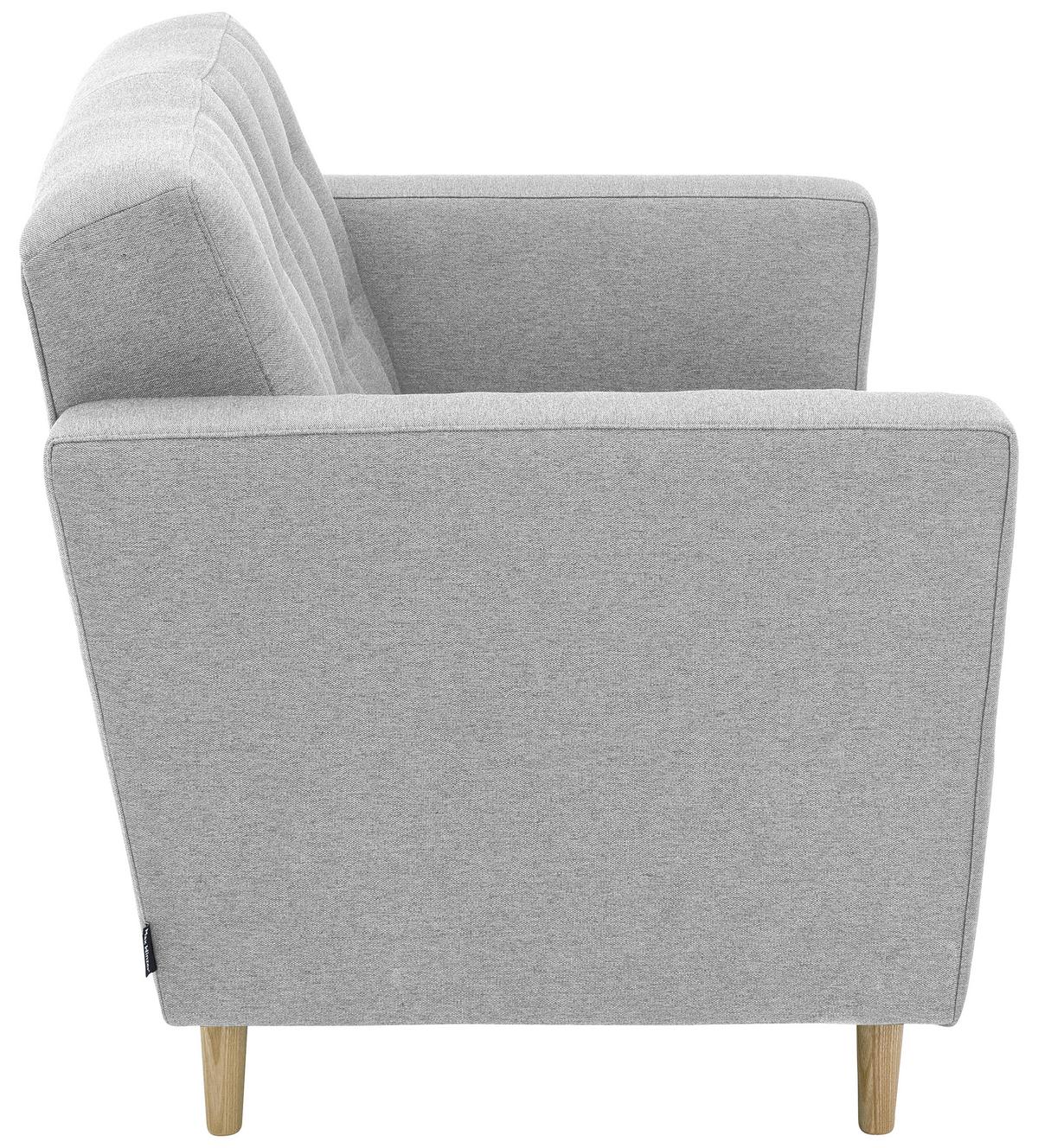 2-Sitzer-Sofa Jasmin Hellgrau Flachgewebe mit Schlaffunktion - Eschefarben/Hellgrau, MODERN, Holz/Textil (128/81cm) - Max Winzer