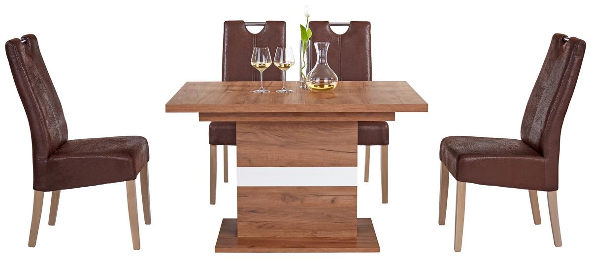 Kihúzható Asztal Avensis New - tölgyfa színű/fehér, Modern, faalapú anyag (120/75,9/80cm) - Luca Bessoni