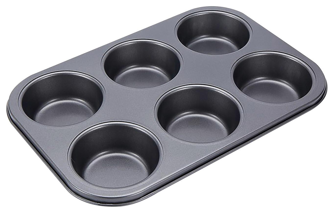 MUFFINSPLÅT BAKERY - 6 - grå, Klassisk, metall (21,7/31,8/3,5cm) - Mömax