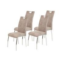 STUHL-SET SUSI II S 4ER-SET - Chromfarben/Beige, MODERN, Textil/Metall (44/98/61cm) - P & B