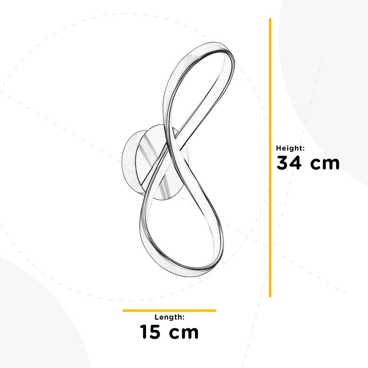 Wandleuchte Infinity Silberfarben max. 12 Watt - Silberfarben, Design, Metall (15/15/34cm)