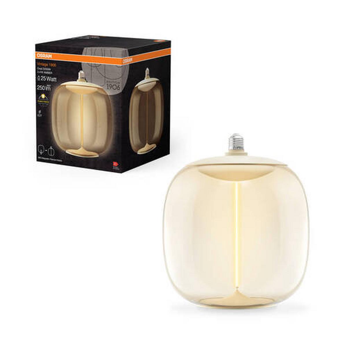 ŻARÓWKA LED VINTAGE 1906 BIG OVAL 25 FILAM - kolor bursztynowy, Konventionell, tworzywo sztuczne (25/30cm) - Ledvance