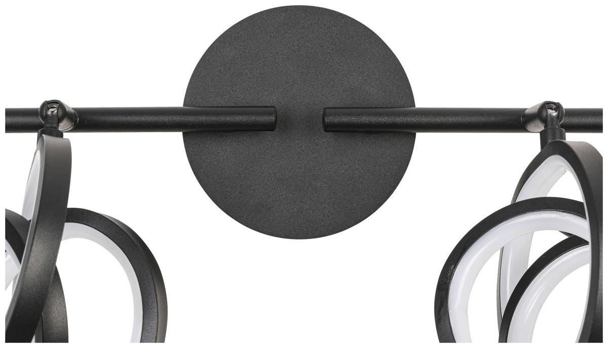Led Spotlámpa Rundi - fekete, Modern, műanyag/fém (83/12/18cm) - Modern Living