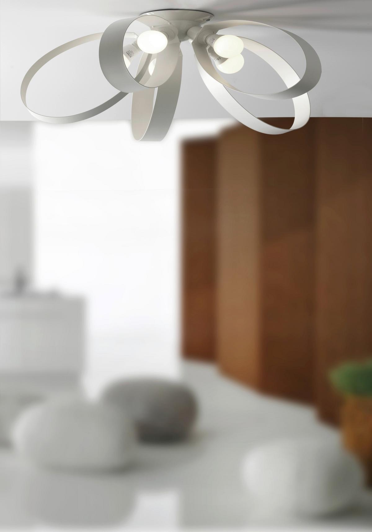 Deckenleuchte Serena Weiß max. 6 Watt - Weiß, Design, Metall (65/29cm)