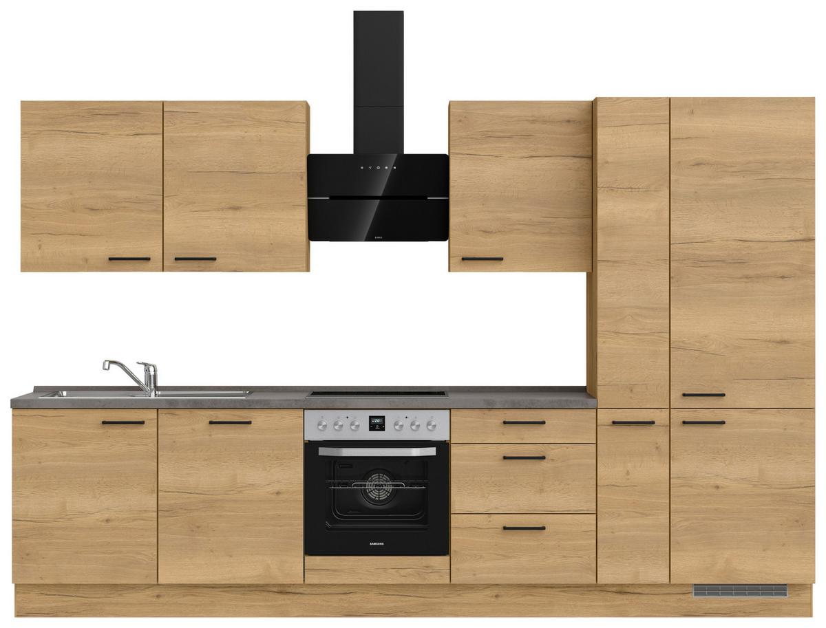 Küchenleerblock Structura High o. Geräte Eiche - Schieferfarben/Eichefarben, MODERN, Holzwerkstoff/Metall (330cm) - Nobilia