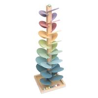 TOR KULKOWY KLANGBAUM - kolor naturalny/różnokolorowy, Basics, materiał drewnopochodny/drewno (22/22/67cm) - My Baby Lou