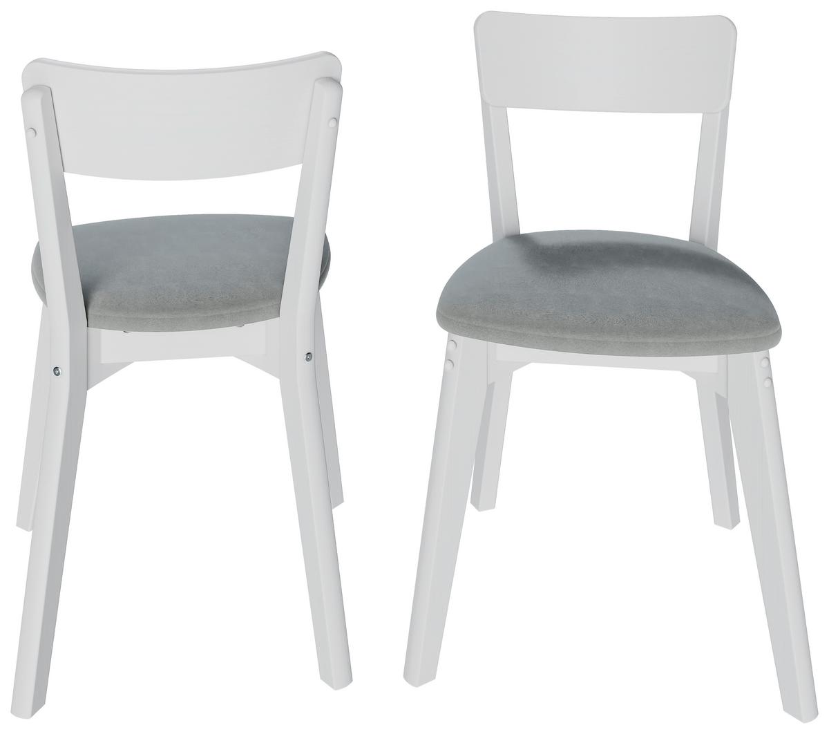 ZESTAW KRZESEŁ MAHOE SET - biały/szary, Modern, materiał drewnopochodny/drewno (51,5/80,5/51,5cm) - MID.YOU