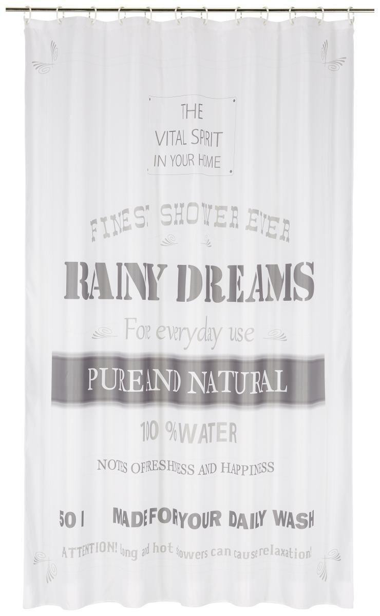 Duschvorhang Rainy Dreams Grau/Weiß - Grau, Textil (180/200cm) - Mömax modern living