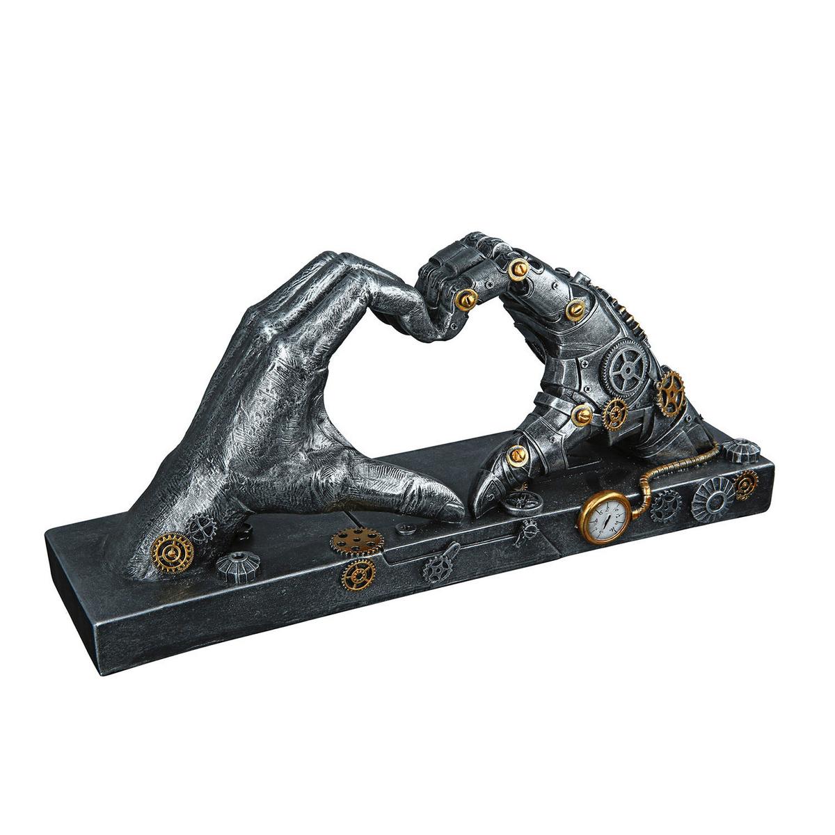 Skulptur Silberfarben - Silberfarben, Basics, Kunststoff (35/16/9,5cm)