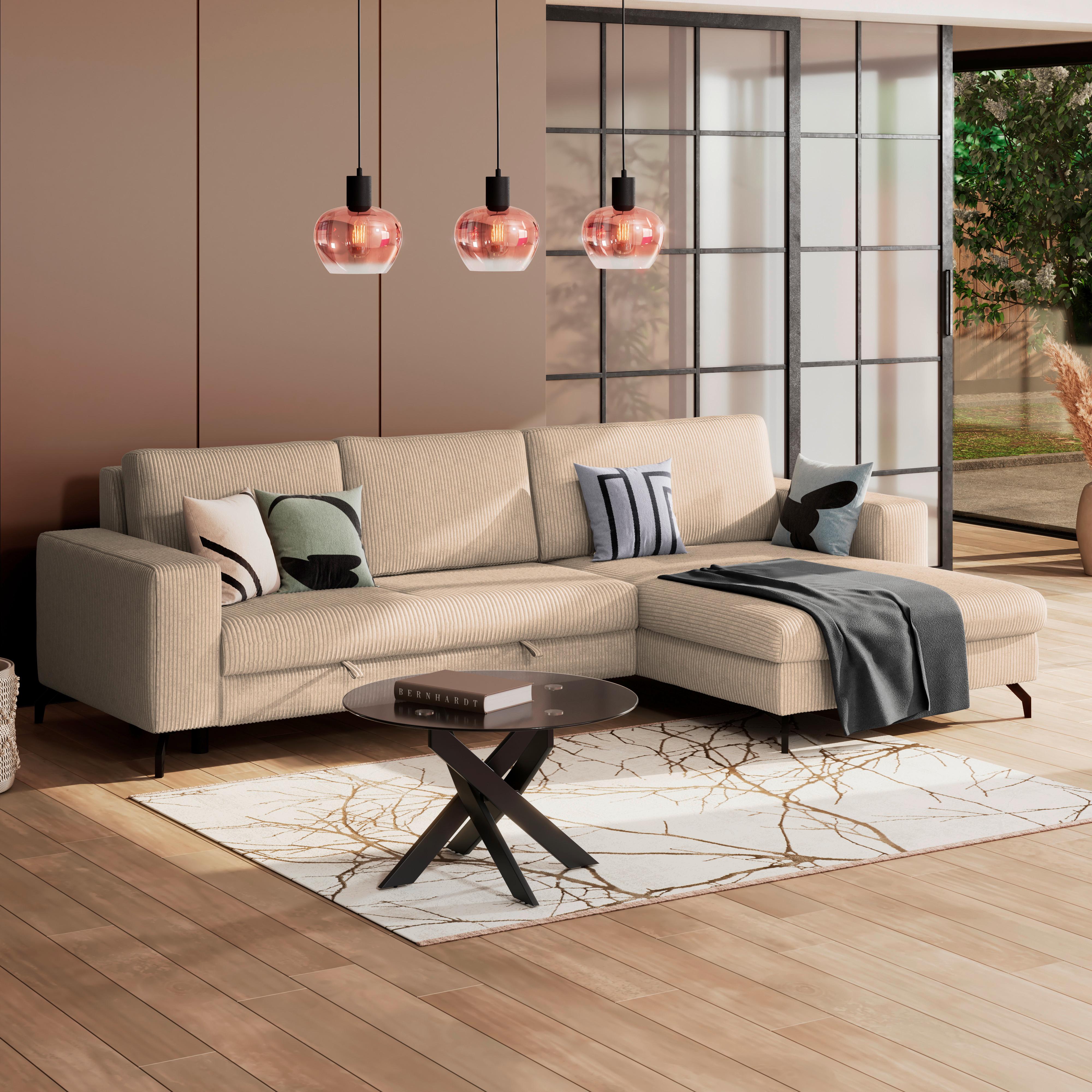 Kutna Garnitura Cloud - krem, Trend, tekstil (290/178cm) - Modern Living