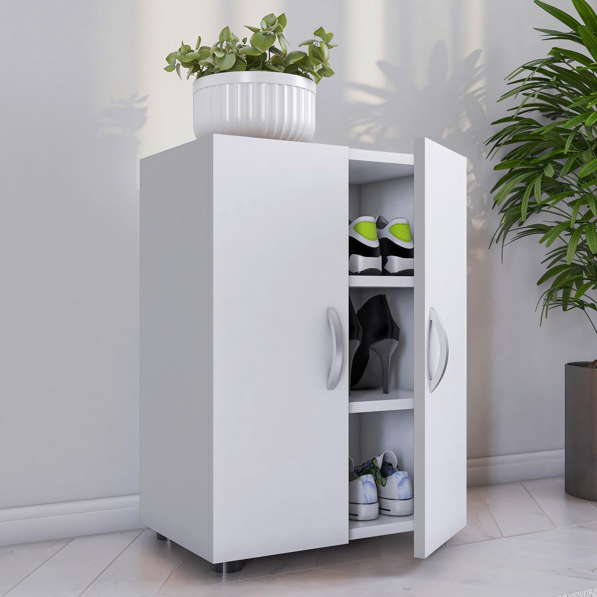 Omara Za Čevlje Ulas, Bela - siva/bela, Moderno, kovina/umetna masa (49/74/30cm) - MID.YOU