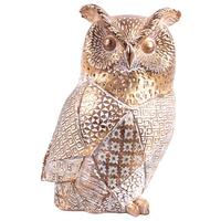 Dekor Bagoly Uhu Gold - arany, Design, műanyag (12/9,5/18cm)