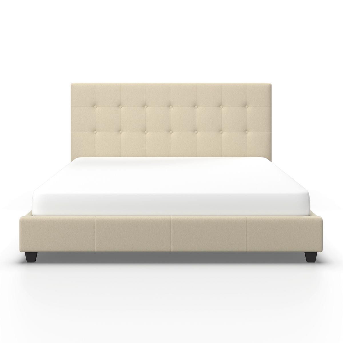 Polsterbett Frederico Creme ca. 180x200 cm - Creme/Schwarz, MODERN, Holzwerkstoff/Kunststoff (180/200cm) - Bessagi Home