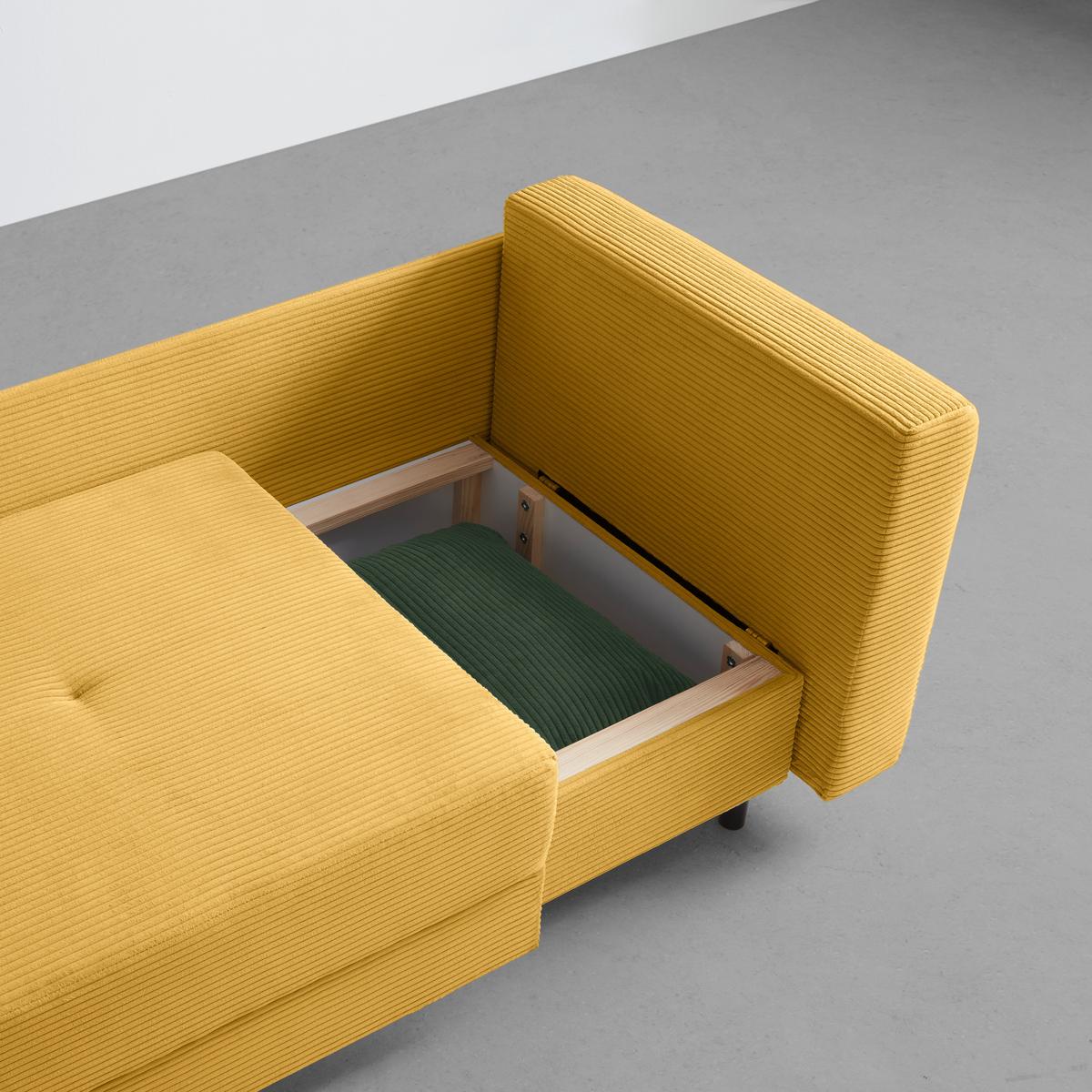 Liege Nova Senfgelb - Senfgelb/Schwarz, MODERN, Holz/Textil (145/62/85cm) - Mömax