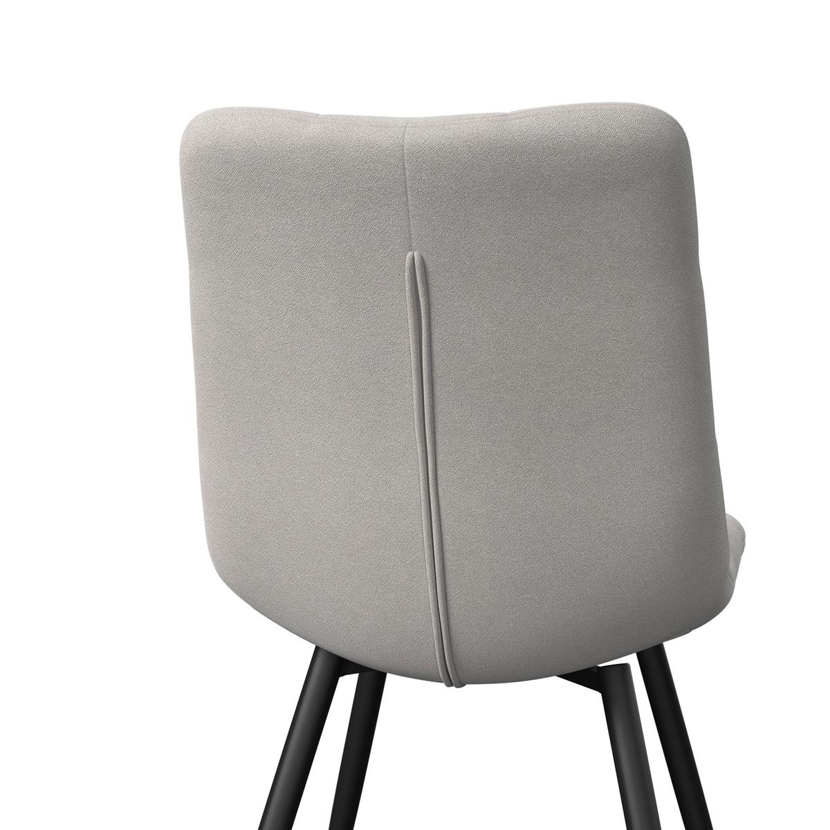 Stuhl Suri Hellgrau Chenille Drehbar Gepolstert - Hellgrau/Schwarz, MODERN, Holz/Textil (46/88/62cm) - Bessagi Home