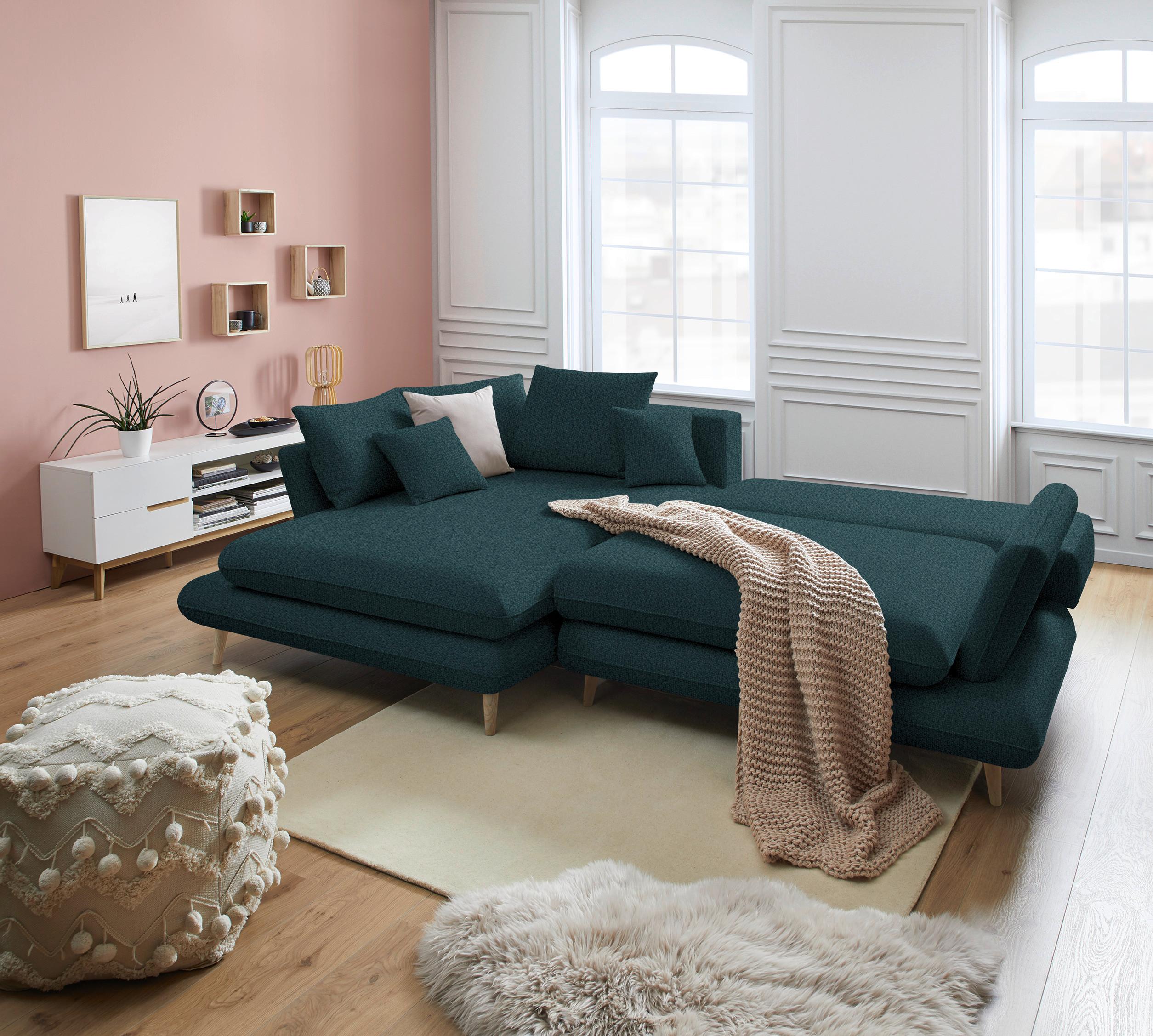 Kutna Garnitura Monte - tamno zelena/prirodne boje, Romantično / ladanjski, tekstil/drvo (181/283cm) - Premium Living