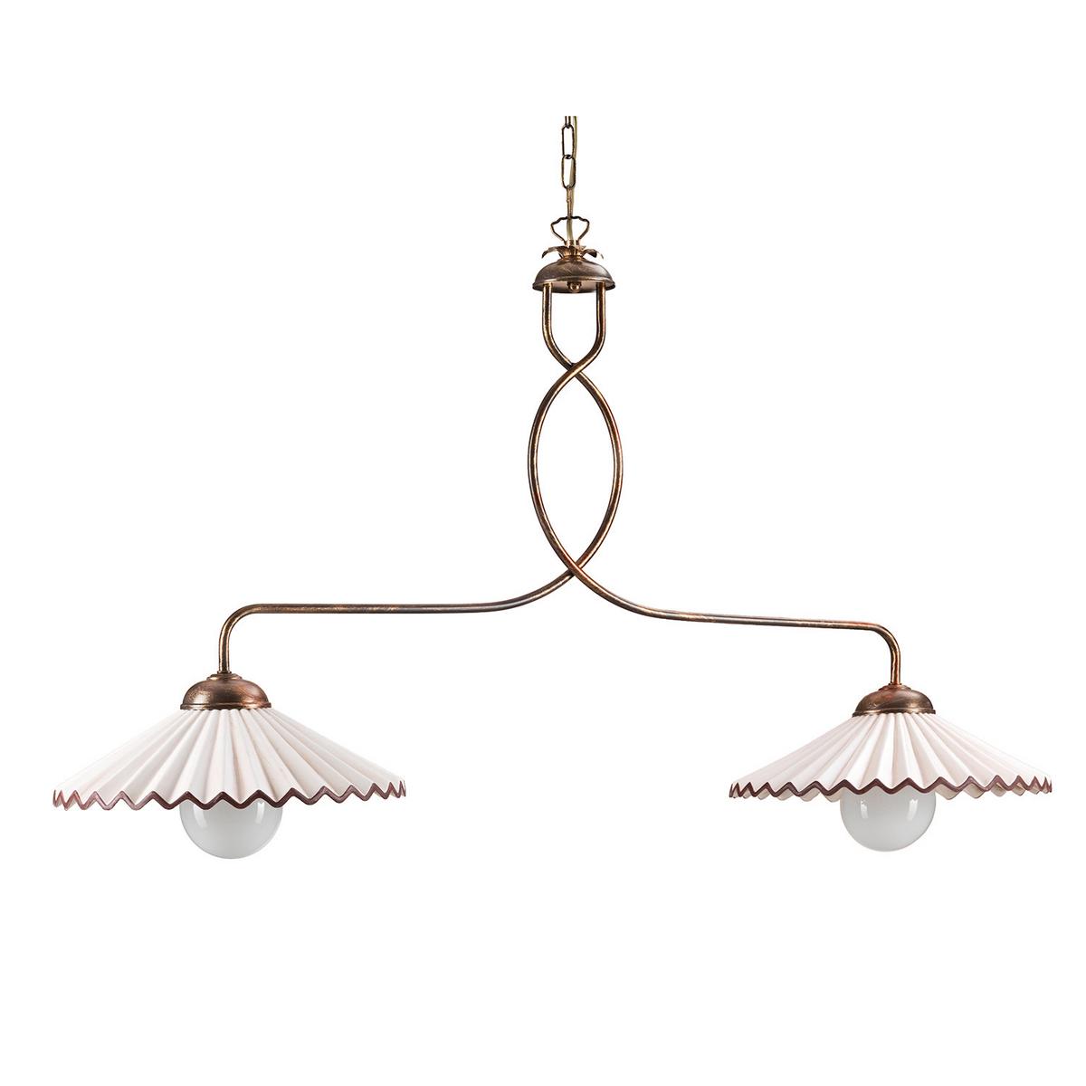 Kronleuchter Rosina Bernstein/Bronze max. 22 Watt - Bernsteinfarben/Bronzefarben, KONVENTIONELL, Keramik/Metall (100/32/115cm)