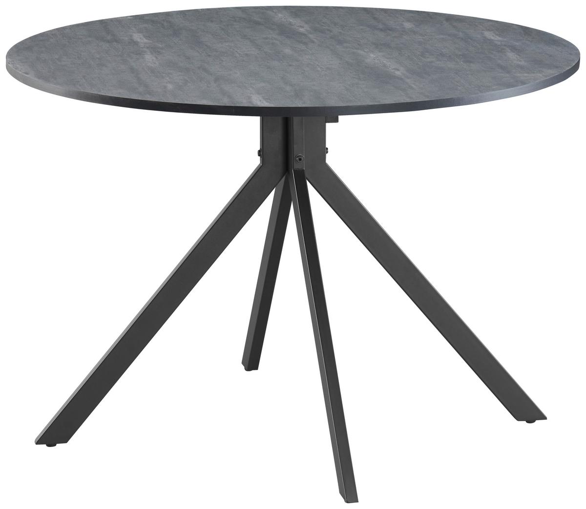 Jedilna Miza Lennox, Siva, Ø 110cm - siva/črna, Konvencionalno, kovina/leseni material (110/76/110cm) - MID.YOU