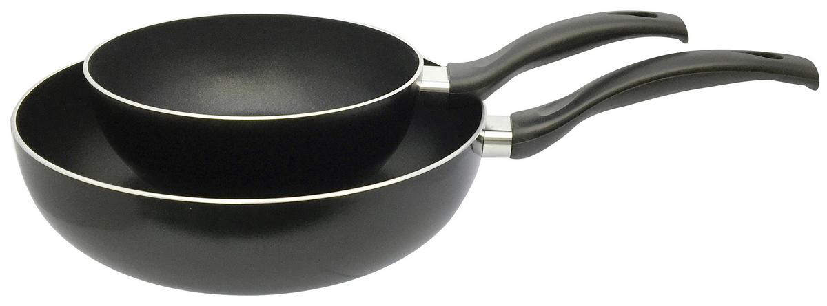 Pfannenset Bruce in Schwarz, 2-teilig - Schwarz, Konventionell, Kunststoff/Metall - Modern Living