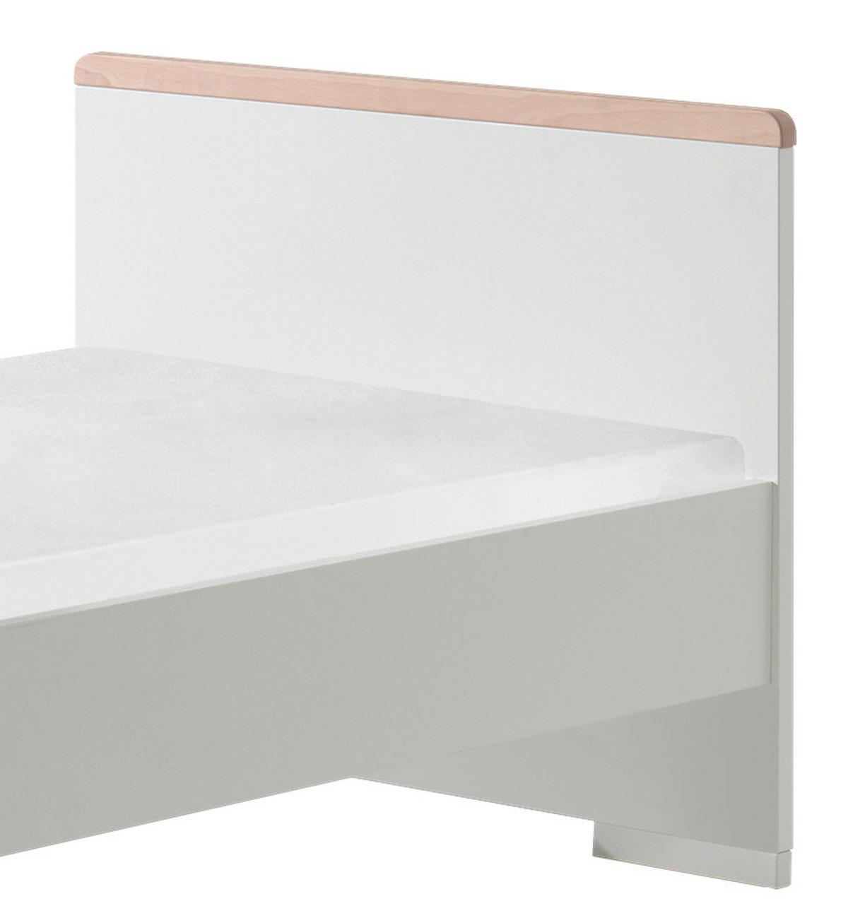 BETT London 90x200 cm Weiß - Weiß, MODERN, Holzwerkstoff (90/200cm) - MID.YOU
