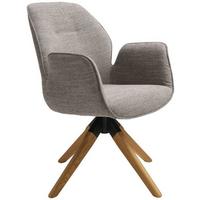 KRZESŁO Z PODŁOKIETNIKAMI SAVONA - kolor naturalny/szary, Modern, drewno/tkanina (61/84/62cm) - MID.YOU