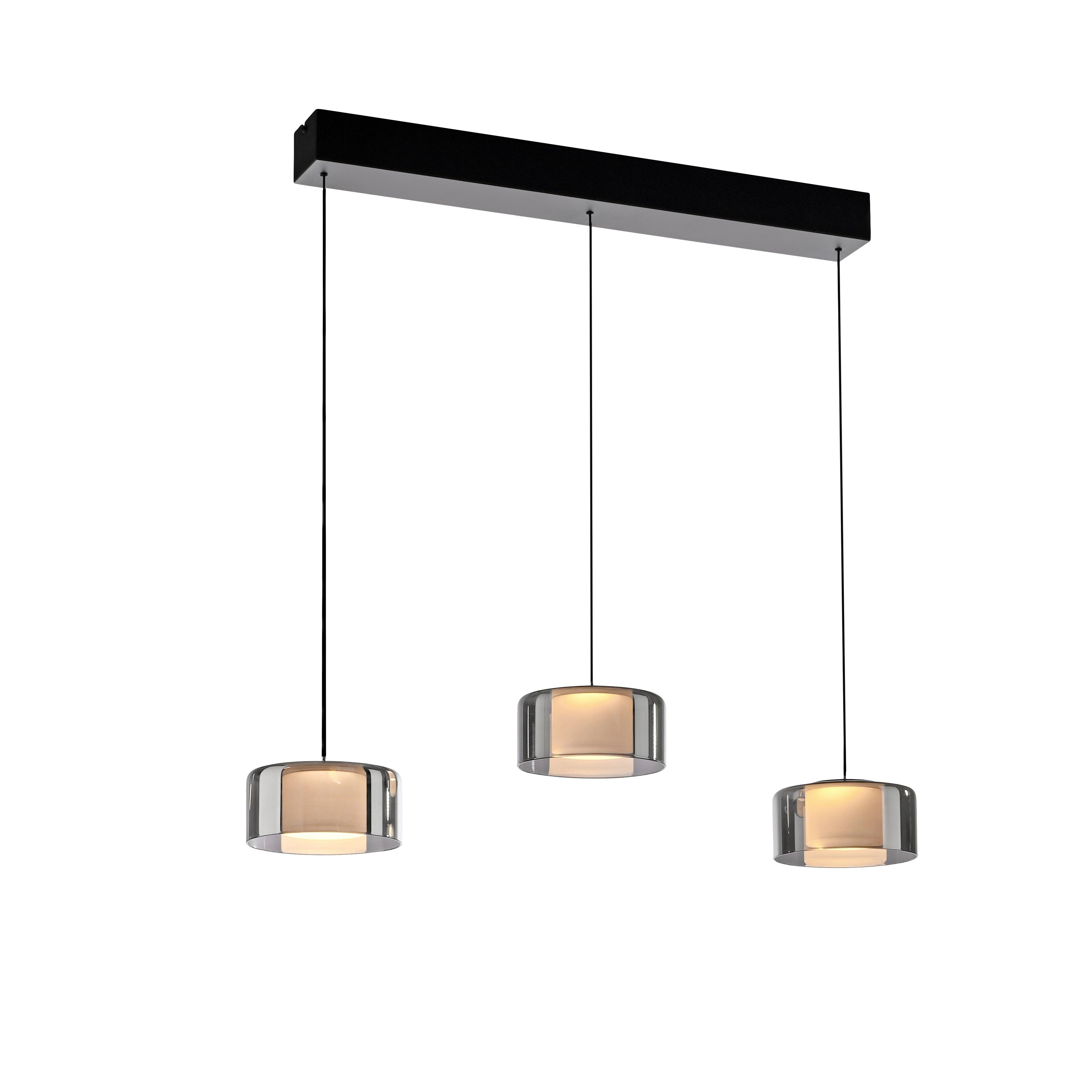 LAMPA WISZĄCA LED 2113-18 RIKA - czarny, Design, tworzywo sztuczne/metal (66/15/220cm) - Paul Neuhaus