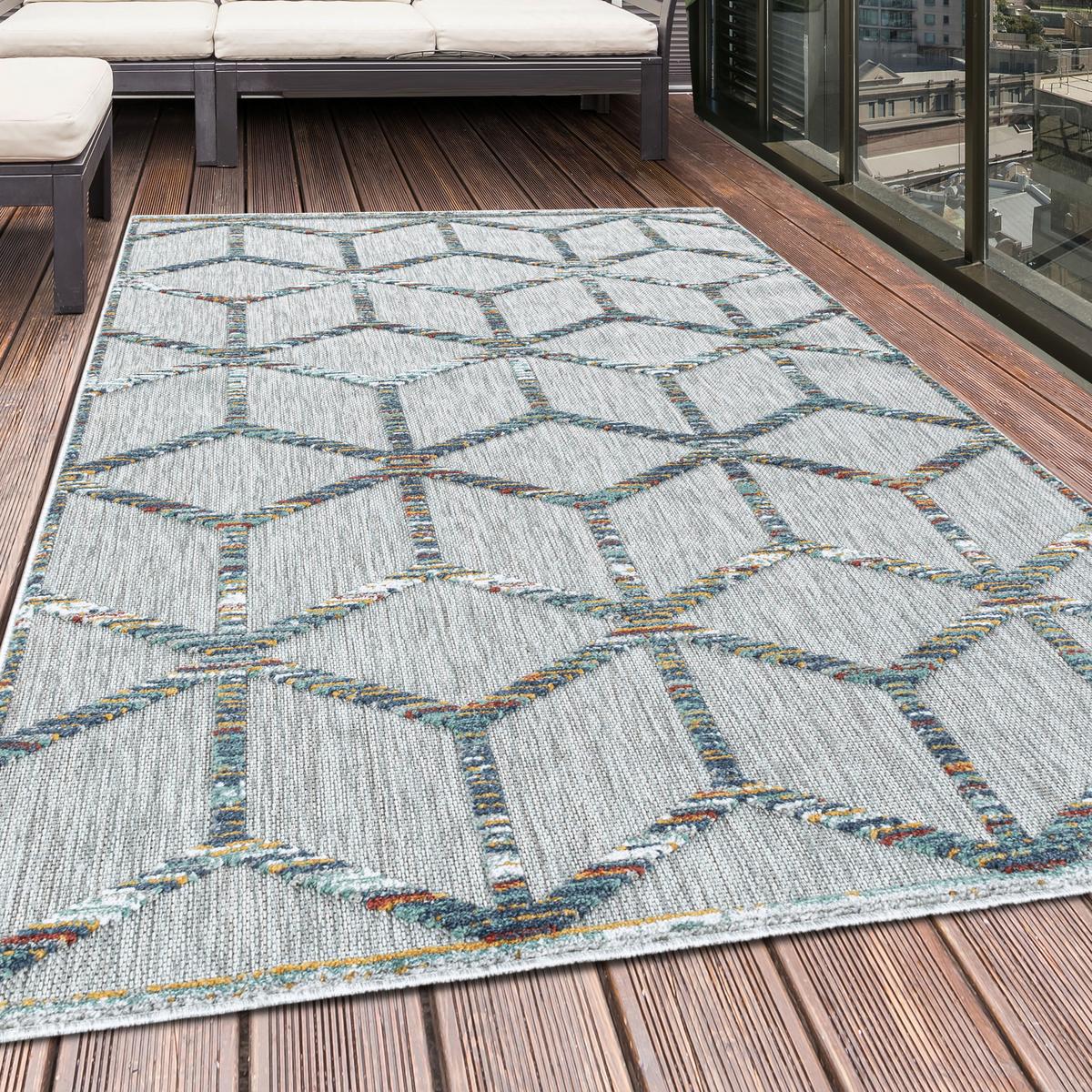 Flachwebeteppich Bahama Multicolor ca. 140x200cm - Multicolor, Design, Textil (140/200cm) - Novel