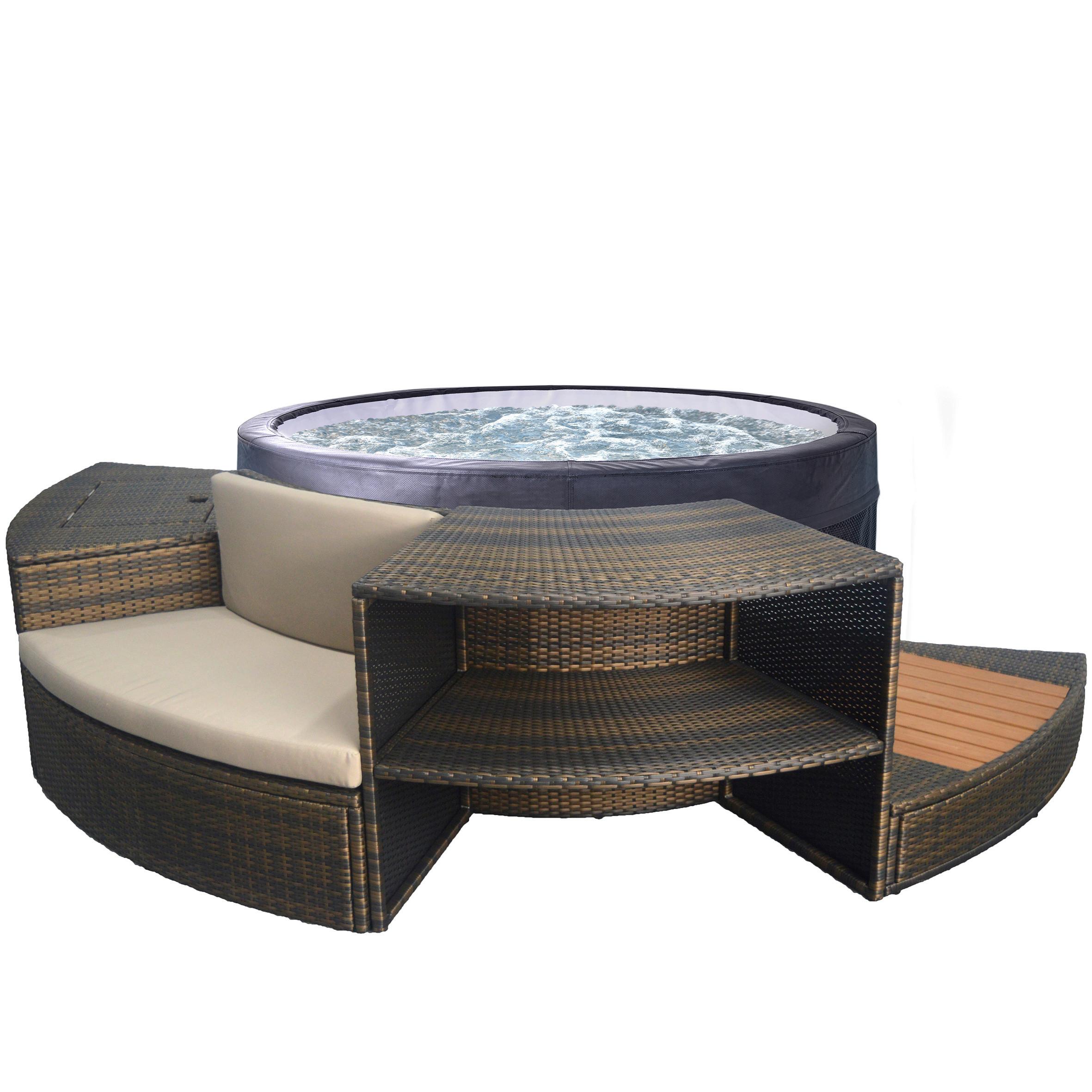 Whirlpool Netspa Vita+ 5 Möbel Schwarz Ø ca. 268cm - Schwarz, Basics, Kunststoff/Metall (268cm)