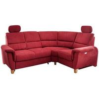 Wohnlandschaft Parole Rot Struktur - Wildeiche/Rot, KONVENTIONELL, Holz/Textil (237/186cm) - Livetastic