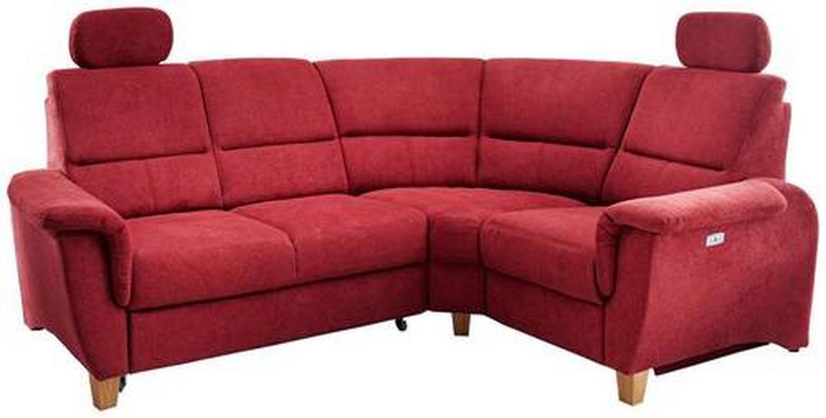 Wohnlandschaft Parole Rot Struktur - Wildeiche/Rot, KONVENTIONELL, Holz/Textil (237/186cm) - Livetastic