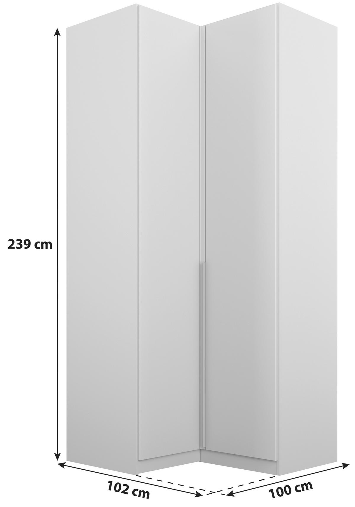 Dulap pe colț ALABAMA - gri deschis, Modern, material pe bază de lemn (100/229/102cm)