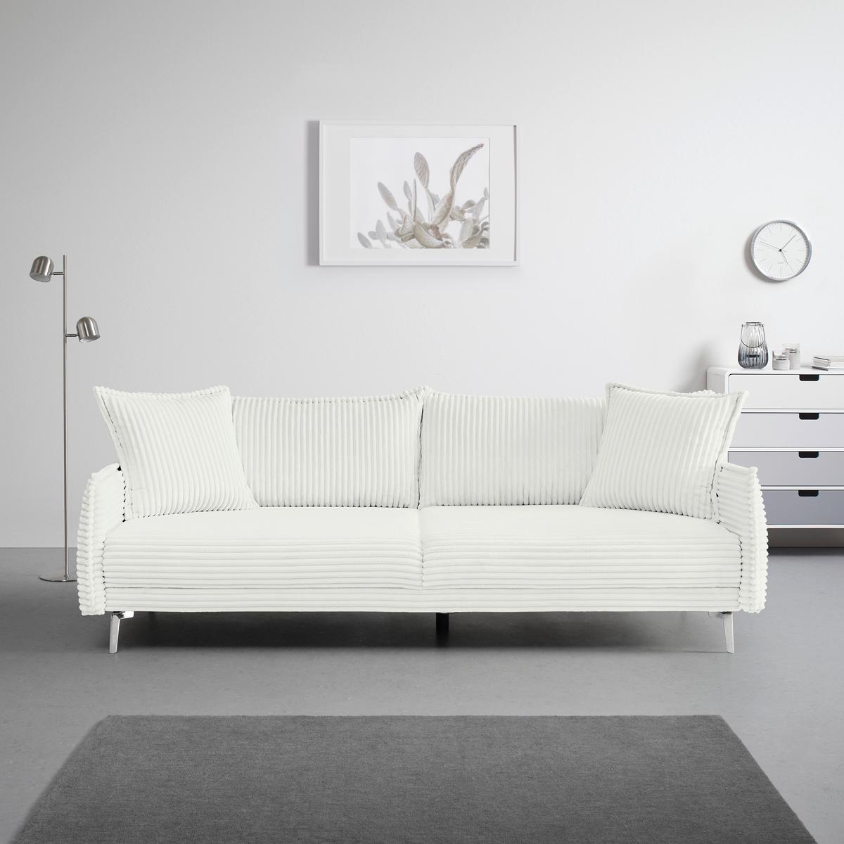 Mega Sofa Kiss - bijela/boje kroma, Moderno, drvo/metal (241/90/117cm) - Mömax