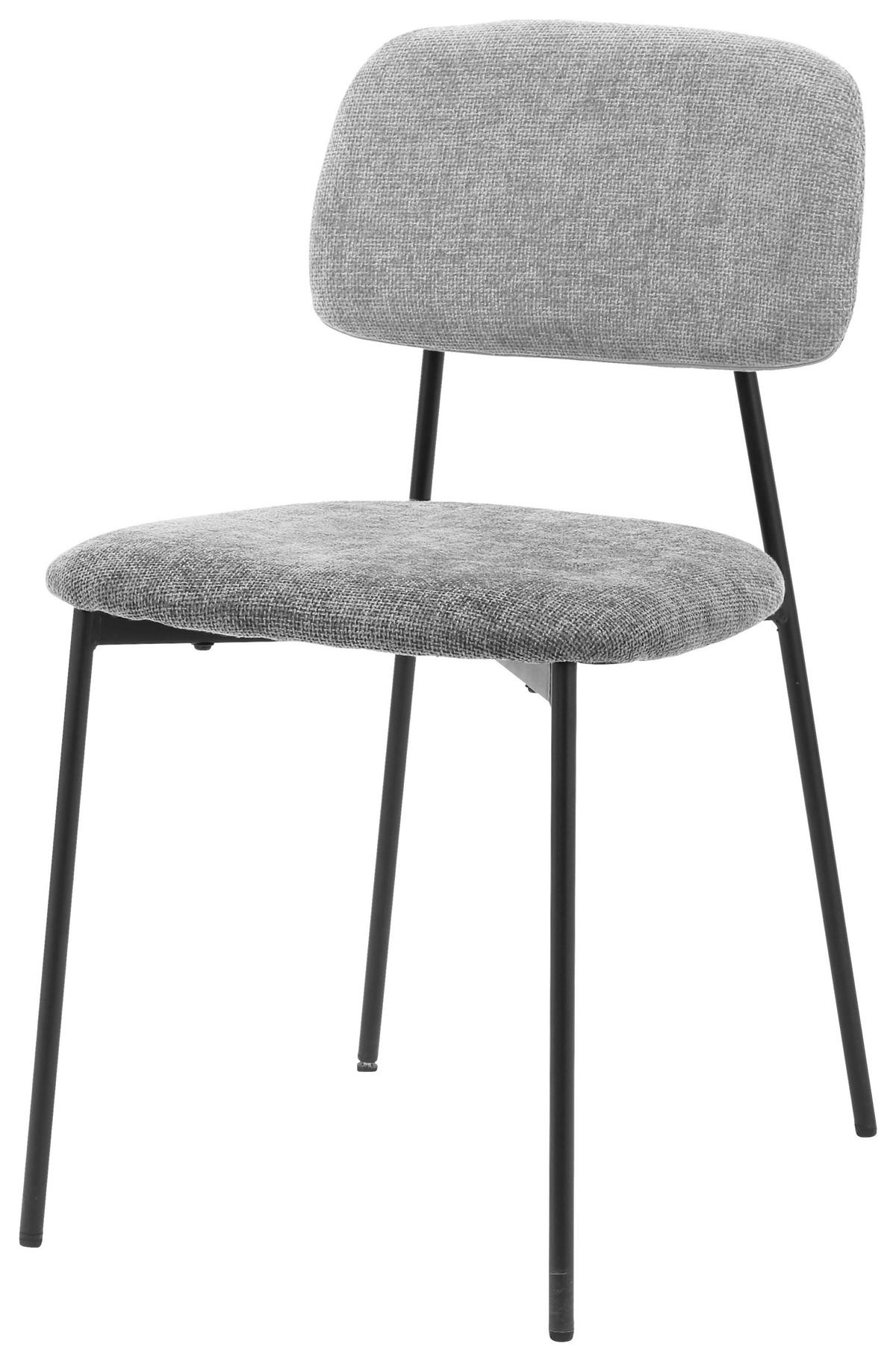 Stol Sören, Sivo Modra - sivomodra/črna, Konvencionalno, kovina/tekstil (44/78/49cm)