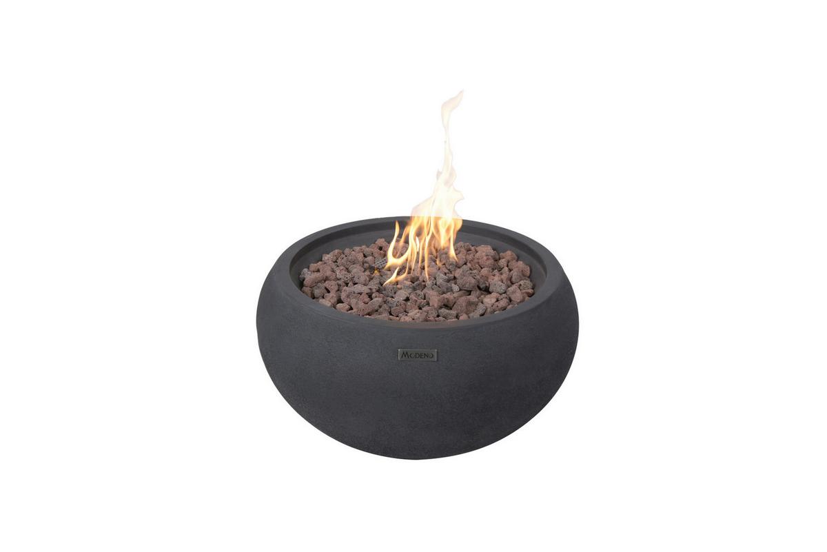 Feuerstelle York Schwarz - Schwarz, KONVENTIONELL, Stein/Metall (68/68/36cm) - Gardenson