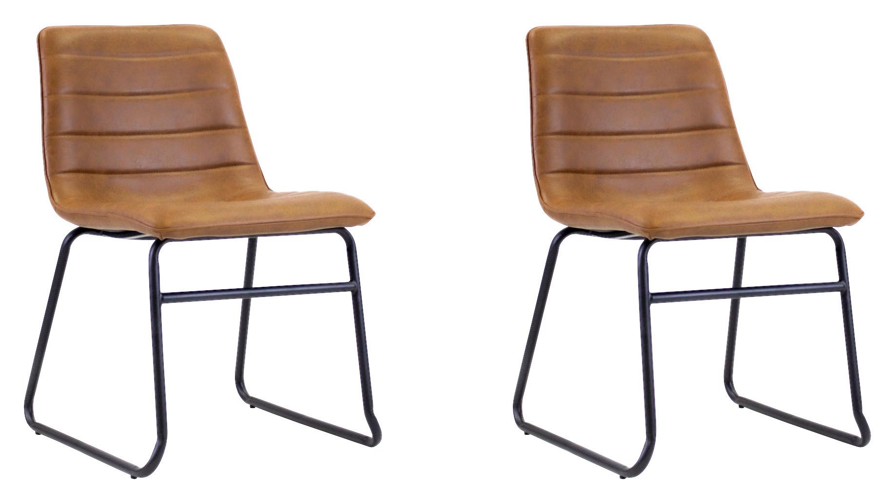 STUHL MILAN - Cognac/Schwarz, KONVENTIONELL, Kunststoff/Textil (48/77/56cm) - MID.YOU