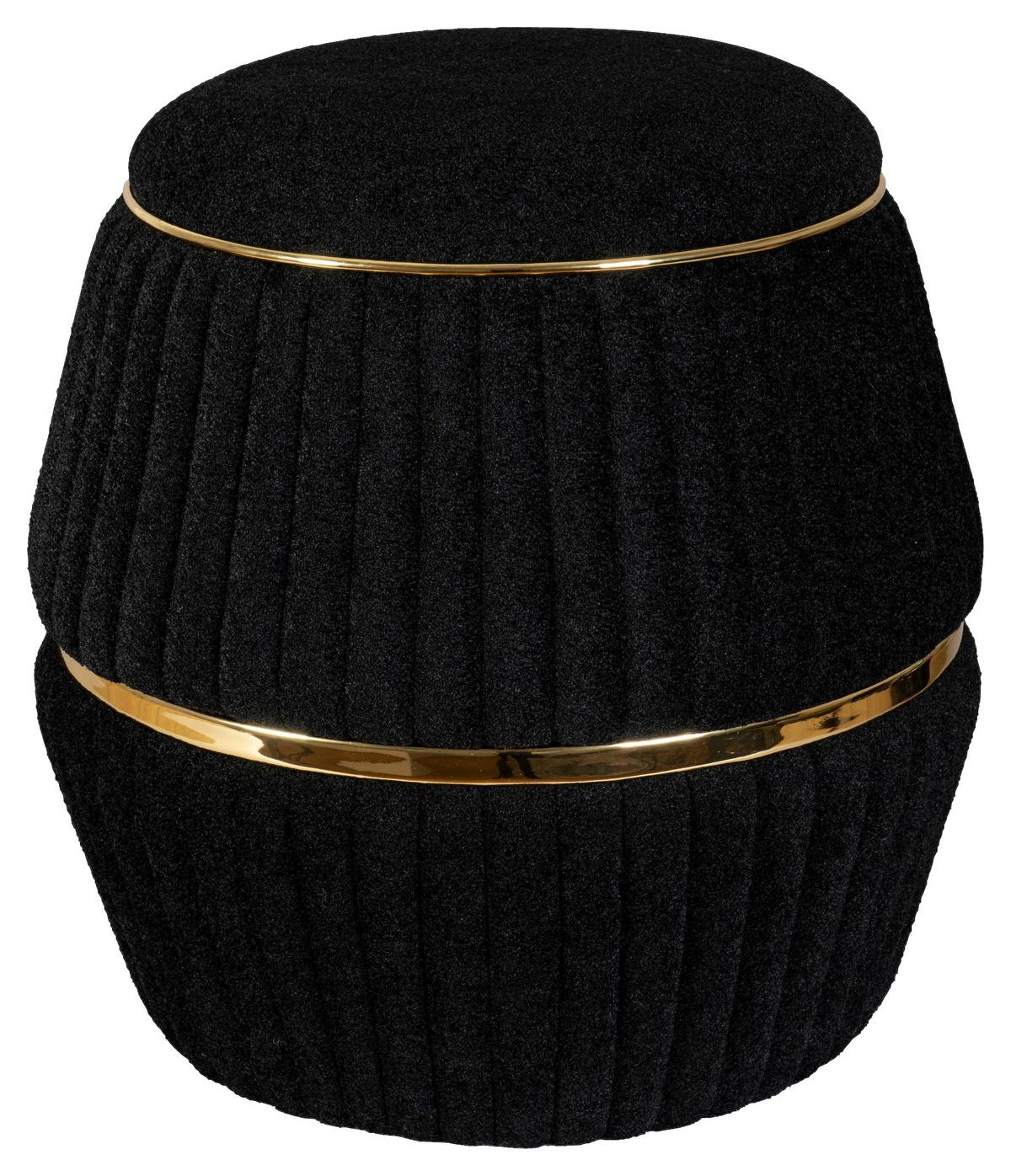 HOCKER DORIC 235 - Goldfarben/Schwarz, Design, Textil (51,5/53cm) - Kayoom