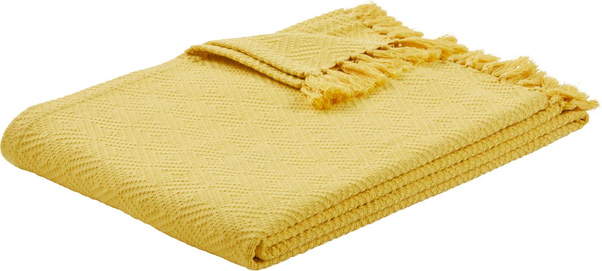 Tagesdecke Frieda in Gelb ca. 130x180cm - Gelb, LIFESTYLE, Textil (130/180cm) - Modern Living