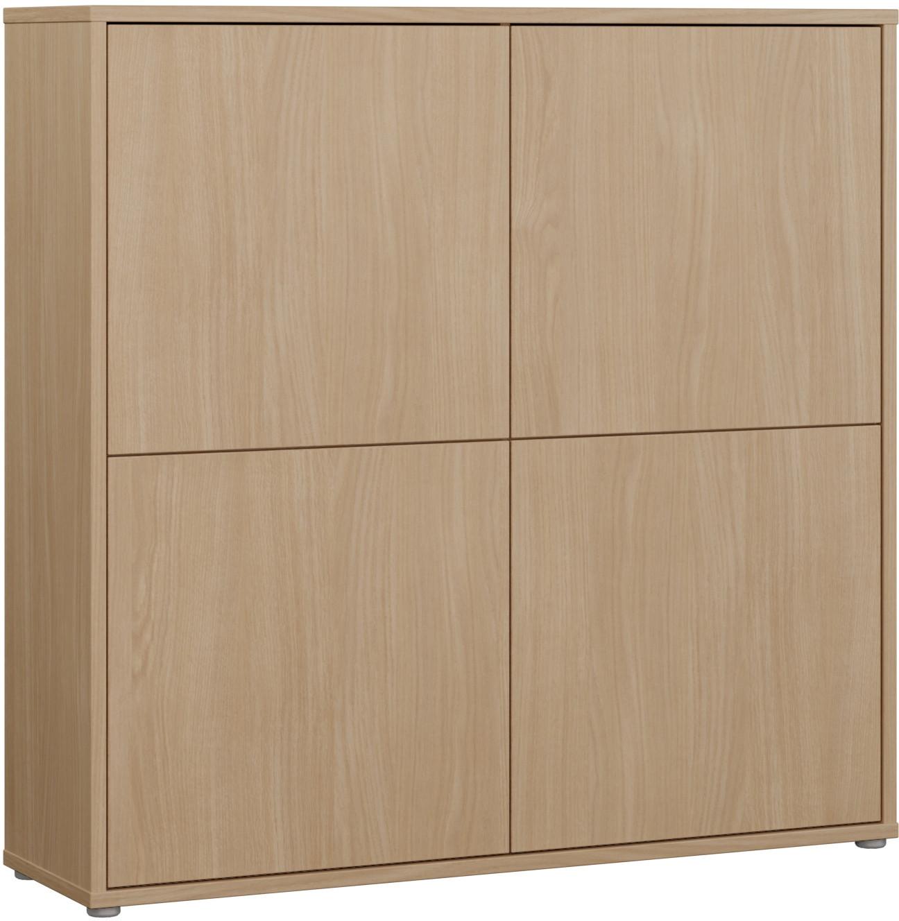 Visoka Komoda Alice, Barva Hrasta - siva/barve hrasta, Moderno, umetna masa/leseni material (124,5/121,5/34,9cm) - Carryhome
