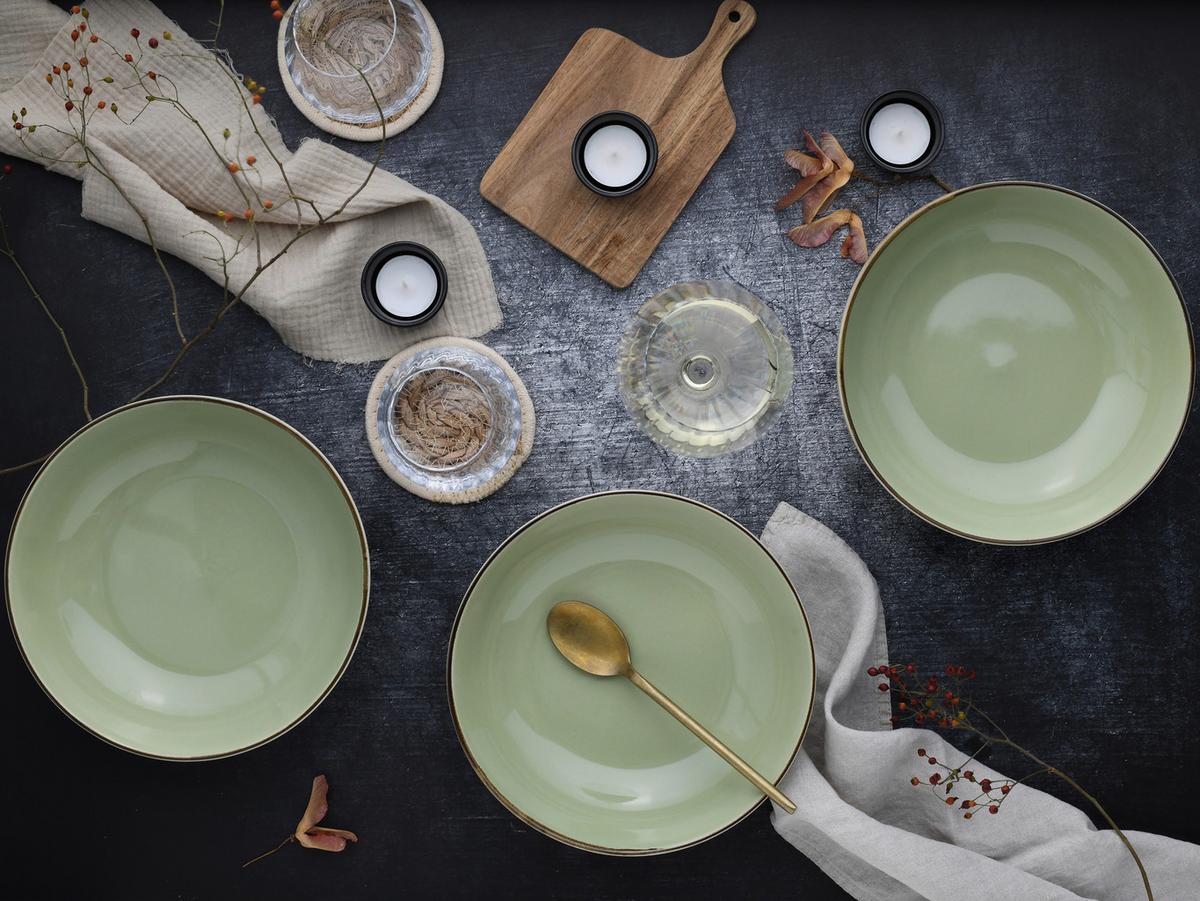 Set Posod Green, 4-Delni - zelena, Design, keramika (22,5cm) - Creatable