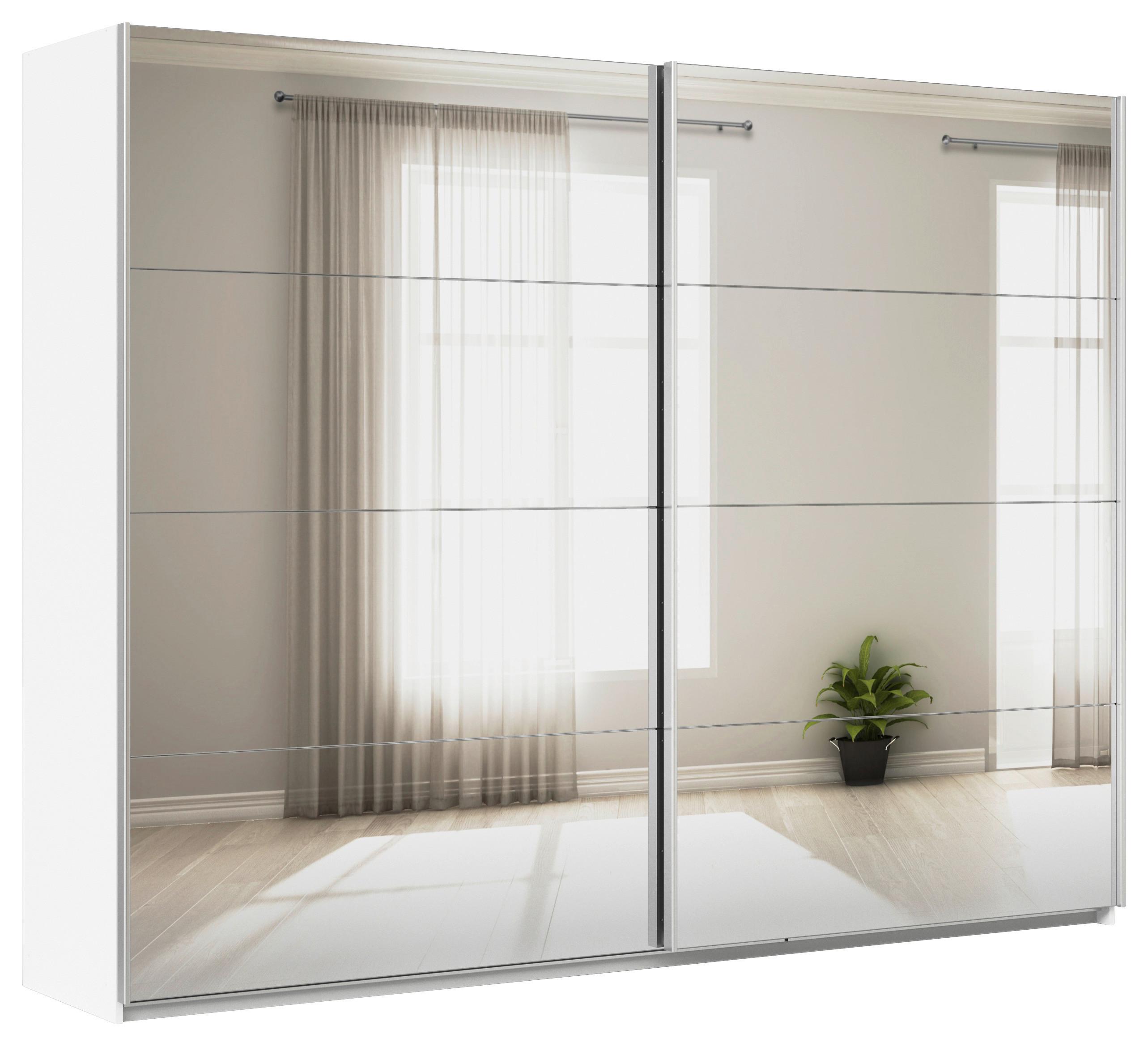 Ormar S Kliznim Vratima Feldkirch - bijela/srebrne boje, Moderno, staklo/drvni materijal (271/210/62cm) - Modern Living