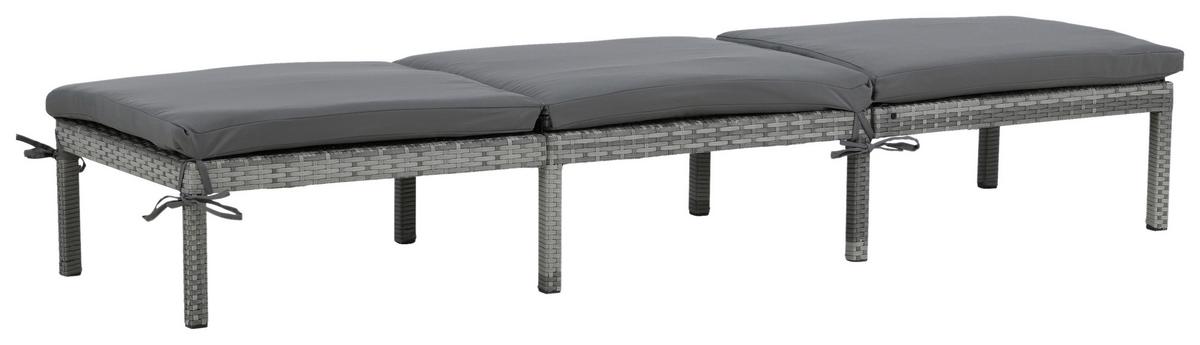 Gartenliege Bilbao ca. 59x84x198 cm Grau - Grau, KONVENTIONELL, Kunststoff/Textil (59/84/198cm) - Gardenson