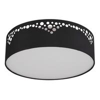 Deckenleuchte Ingeborg in Schwarz max. 15 Watt - Goldfarben/Opal, Design, Kunststoff/Textil (35/10cm) - Globo