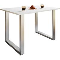 Schreibtisch Lona - Weiss/Silberfarben, Design, Holzwerkstoff/Metall (110/50/76cm) - MID.YOU