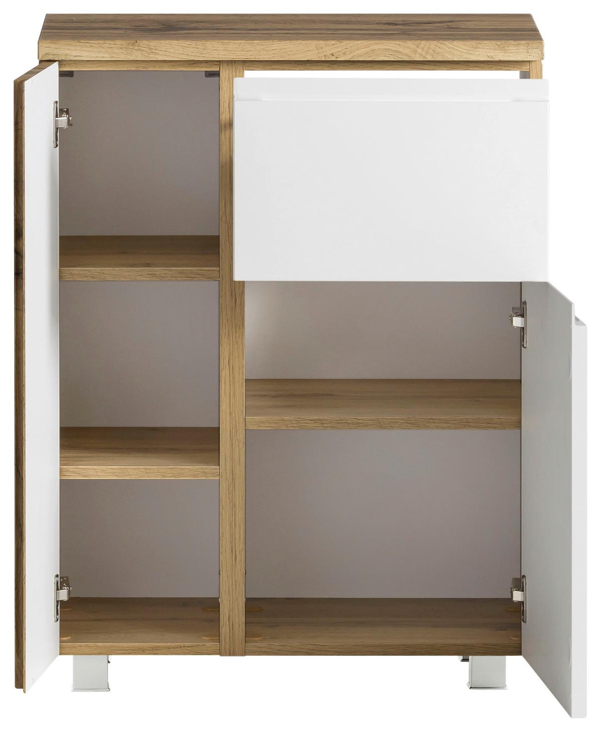 Unterschrank "Varese" VARESE - Eiche Wotan/Weiß, MODERN, Holzwerkstoff (65/79/35cm) - Held