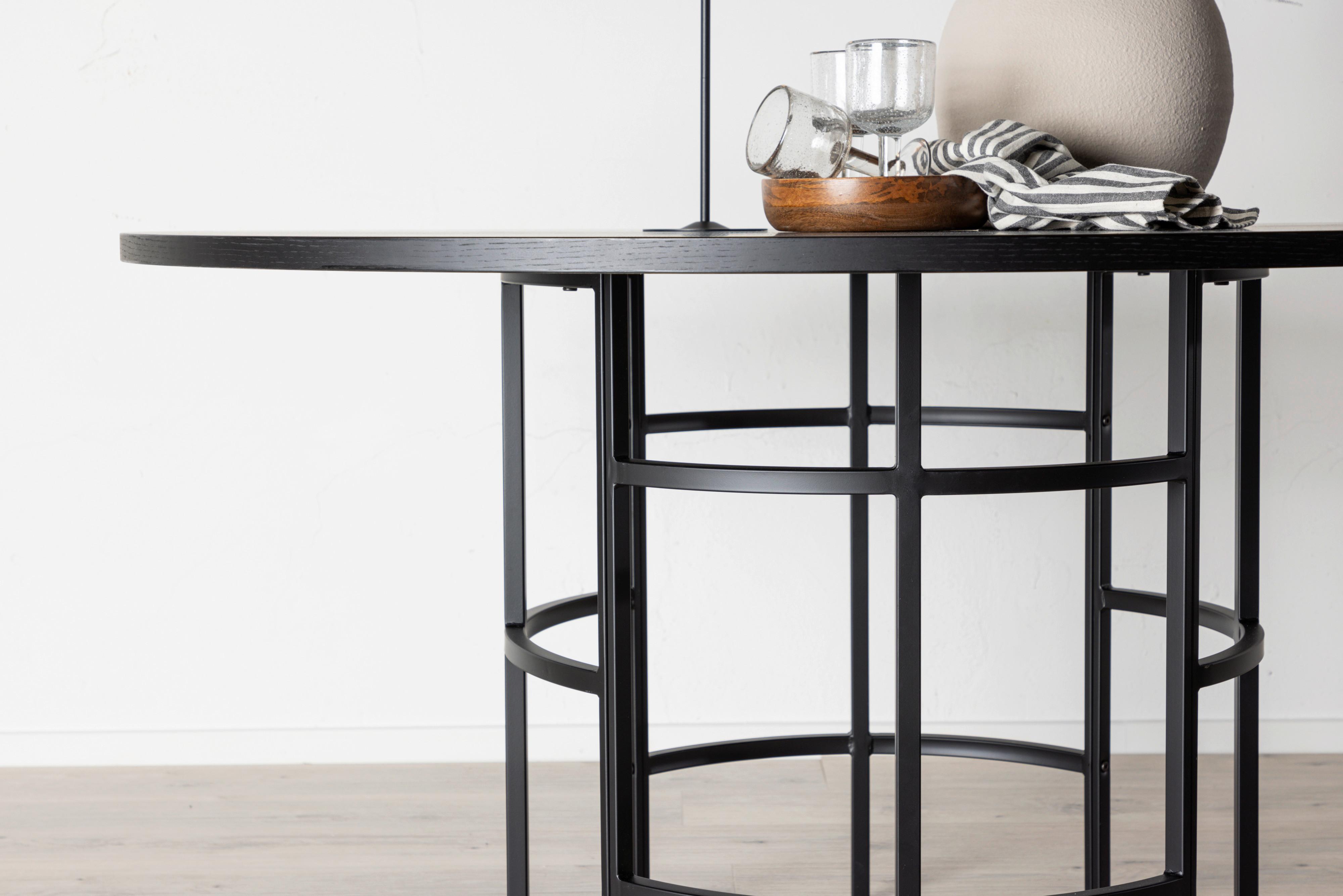ESSTISCH COPENHAGEN - Schwarz, Design, Holzwerkstoff/Metall (140/140/74cm) - Livetastic