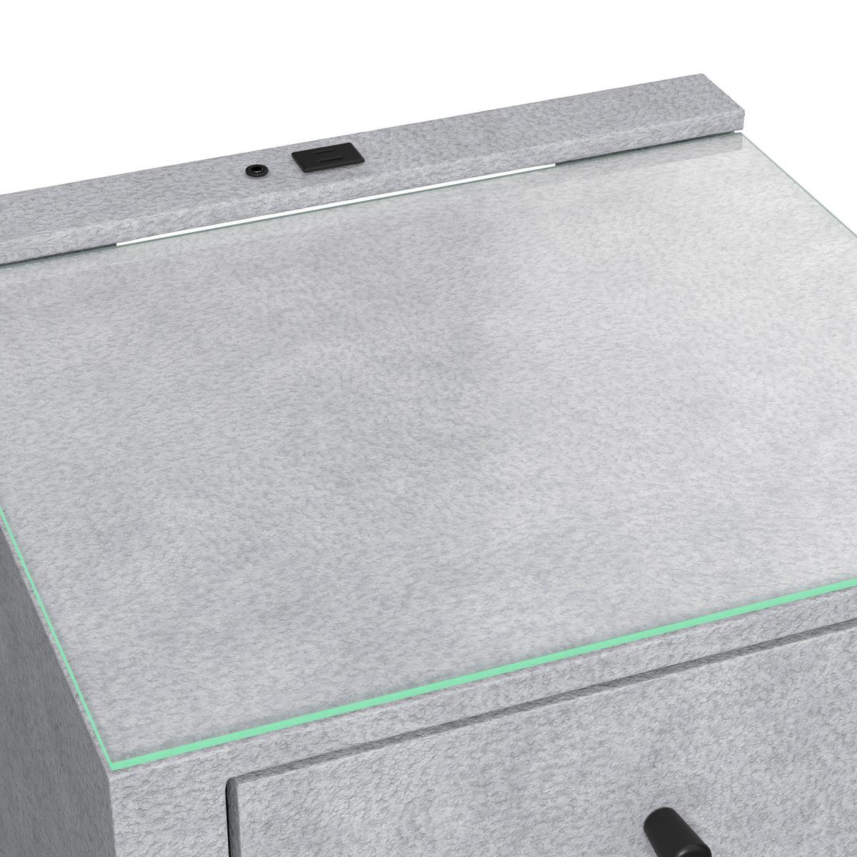 Noćni Ormarić Elysia - svijetlo siva, Trend, staklo/drvni materijal (48/68/45,5cm) - Premium Living