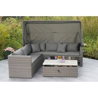 Loungegarnitur "SanMarco", 3-tlg. Holz/Metall/Textil - Hellgrau/Grau, KONVENTIONELL, Holz/Kunststoff (250/150/168cm) - Gardenson