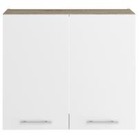 Kuhinjski Gornji Element Corina - bijela/boje oplemenjenog čelika, Moderno, staklo/drvni materijal (80/72,4/34,6cm) - Based