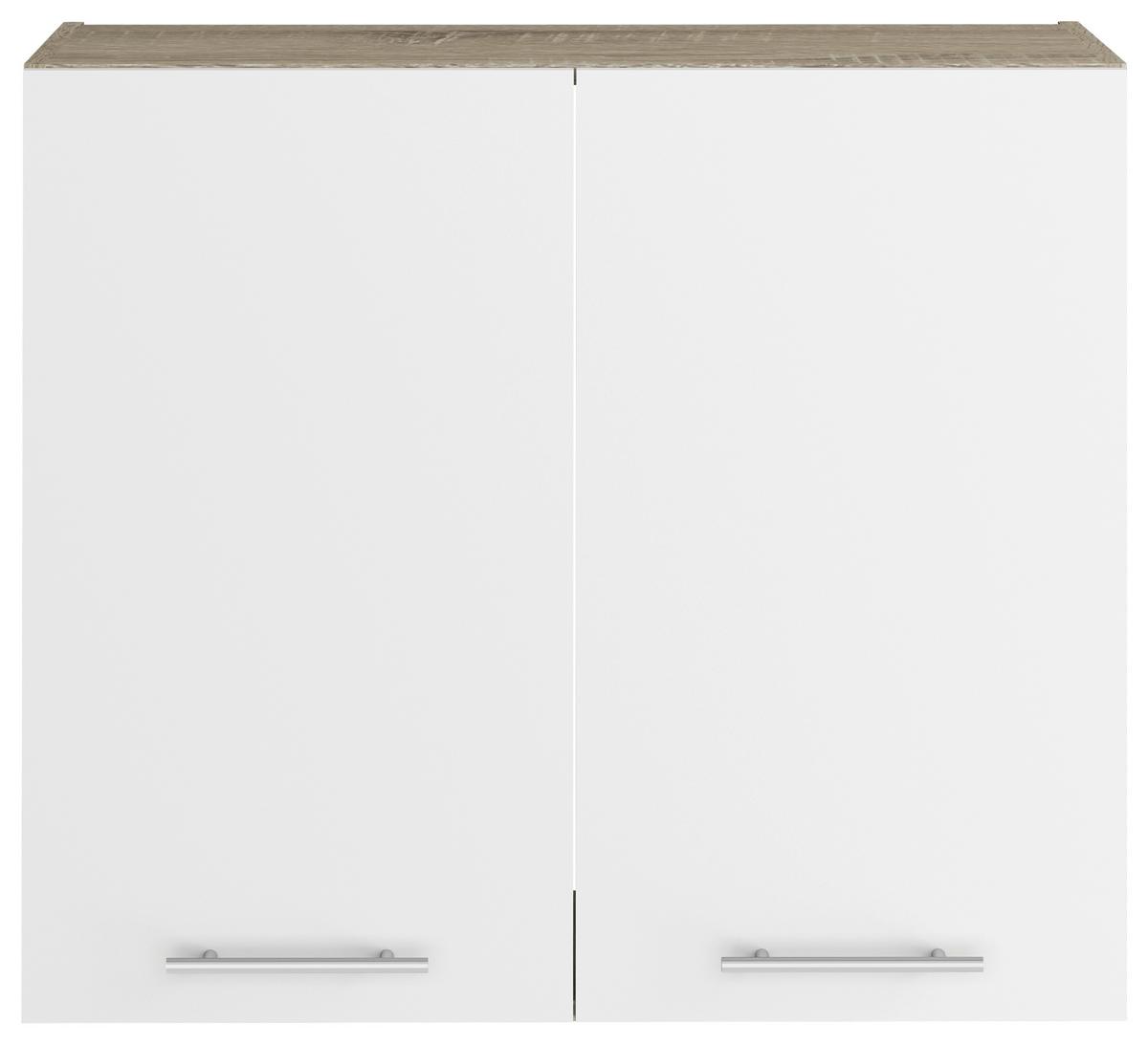 Kuhinjski Gornji Element Corina - bijela/boje oplemenjenog čelika, Moderno, staklo/drvni materijal (80/72,4/34,6cm) - Based