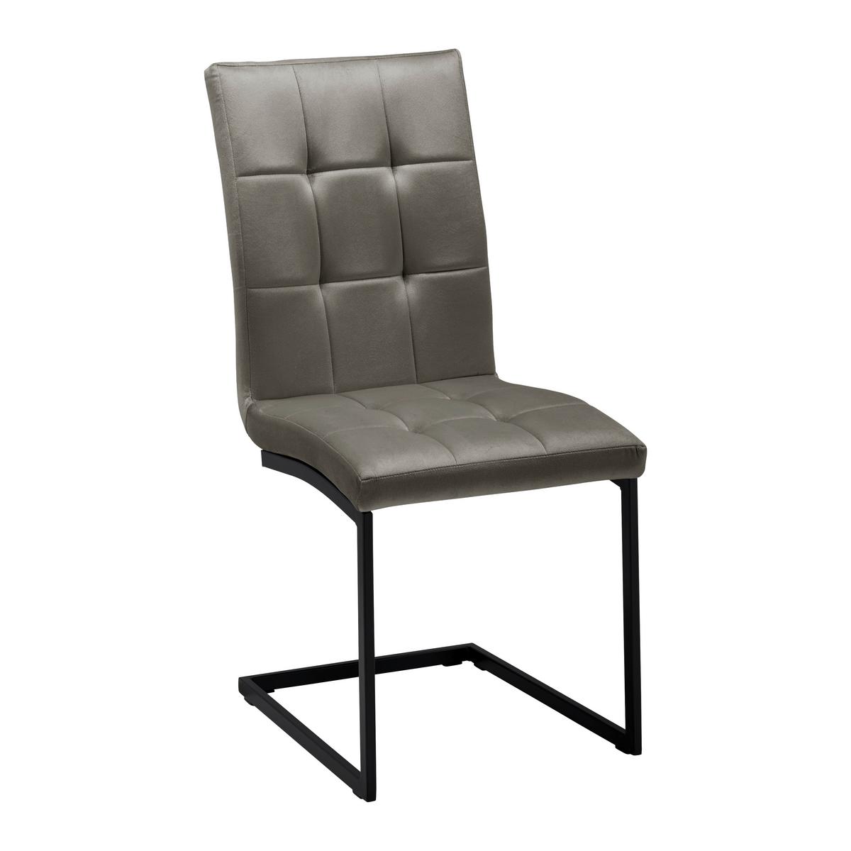 ZESTAW KRZESEŁ NA PŁOZIE MELA - czarny/szary, Modern, metal/tkanina (44/95/60cm) - Bessagi Home